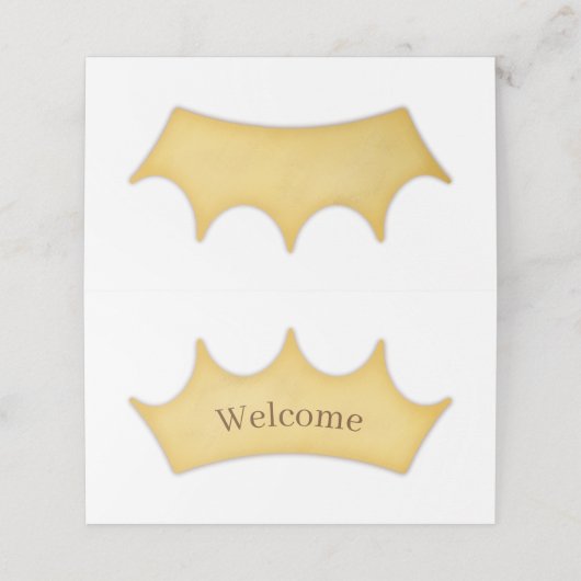 Royal Occassion Fairytale Golden Crown Kinderen Pl Plaatskaartje (Buitenkant ongevouwen)