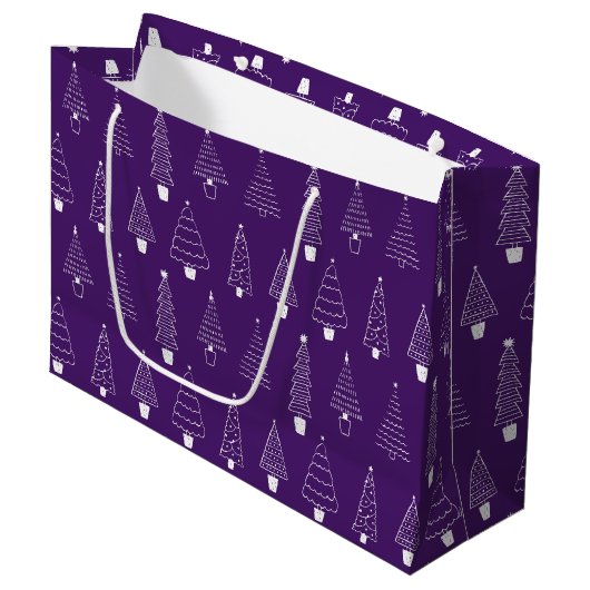 Royal Orchid Paarse Kerstwinter Wonderland Groot Cadeauzakje (Voorkant Gekanteld)