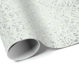 Royal Ornament Damask Mint Green Silver Vip Cadeaupapier