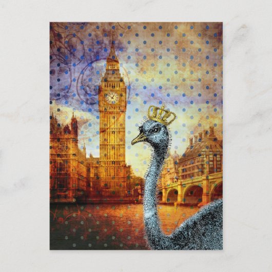 Royal Ostrich in Londen Briefkaart (Voorkant)