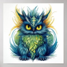 Royal Owl Fantasy Creature Poster