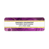 Royal Paars and Gold Agate Abstract Etiket (Voorkant)