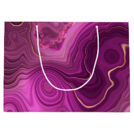 Royal Paars and Gold Agate Abstract Groot Cadeauzakje