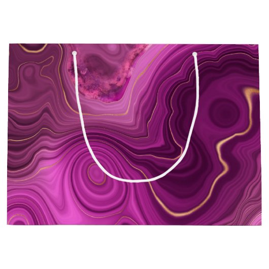 Royal Paars and Gold Agate Abstract Groot Cadeauzakje (Voorkant)