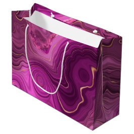 Royal Paars and Gold Agate Abstract Groot Cadeauzakje
