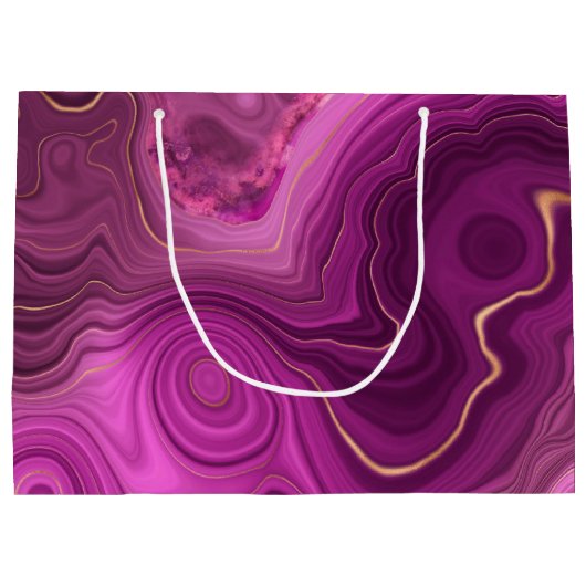 Royal Paars and Gold Agate Abstract Groot Cadeauzakje (Achterkant)