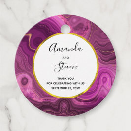 Royal Paars and Gold Agate Abstract Hartelijk dank Bedankjes Labels