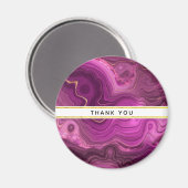 Royal Paars and Gold Agate Abstract Hartelijk dank Magneet (Voorkant / Achterkant)