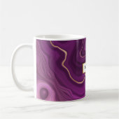 Royal Paars and Gold Agate Abstract Koffiemok (Links)