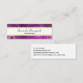 Royal Paars and Gold Agate Abstract Mini Visitekaartje (Voorkant / Achterkant)