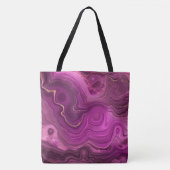 Royal Paars and Gold Agate Abstract Tote Bag (Voorkant)