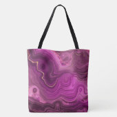 Royal Paars and Gold Agate Abstract Tote Bag (Achterkant)