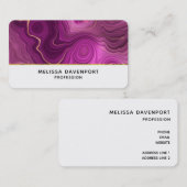Royal Paars and Gold Agate Abstract Visitekaartje (Voorkant / Achterkant)