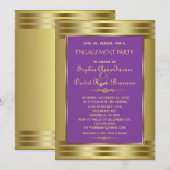 Royal Paars and Gold Engagement Party Kaart (Voorkant / Achterkant)