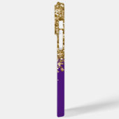 Royal Paars and Gold Glitter Glam Case-Mate iPhone Case (Achterkant / Links)