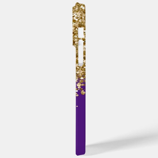 Royal Paars and Gold Glitter Glam Case-Mate iPhone Case (Achterkant / Links)