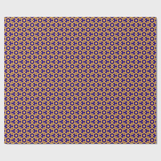 Royal Paars and Gold Link Pattern Cadeaupapier (Vlak)