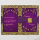 Royal Paars and Gold Medallion Wedding Programme (Voorkant)