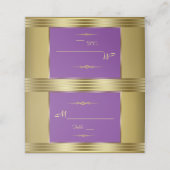 Royal Paars and Gold Wedding Table Number Plaatskaartje (Buitenkant ongevouwen)
