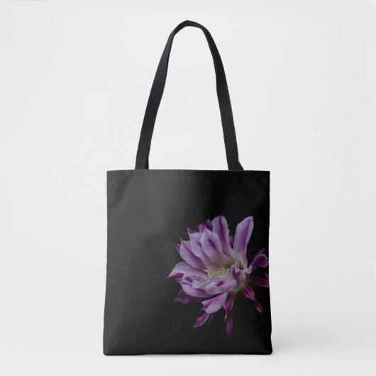 Royal Paars and White cactus bloom bloom Tote Bag (Voorkant)