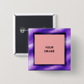 Royal Paars and White Ombre Photo Lijst Vierkante Button 5,1 Cm (Voorkant /achterkant)
