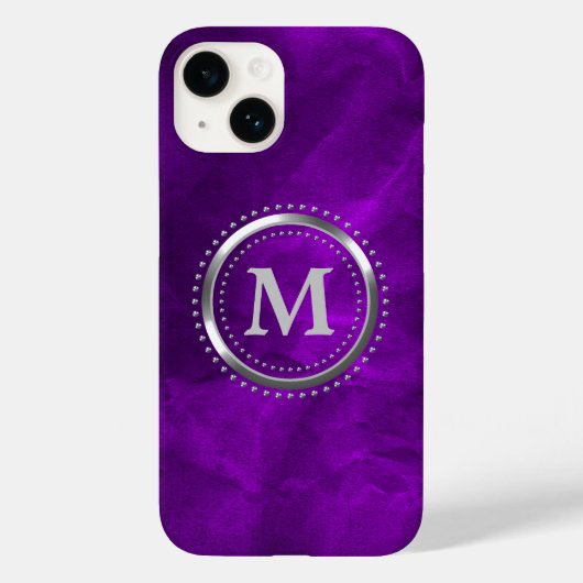 Royal Paars Chrome Monogram Case-Mate iPhone Case (Achterkant)
