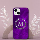 Royal Paars Chrome Monogram iPhone Hoesje