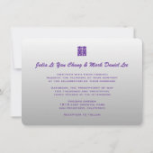 ©Royal Paars Dragon-Phoenix Chinese Wedding Kaart (Achterkant)