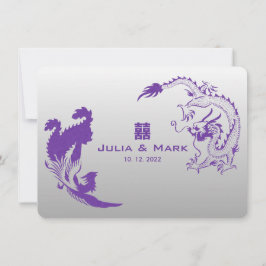 ©Royal Paars Dragon-Phoenix Chinese Wedding Kaart
