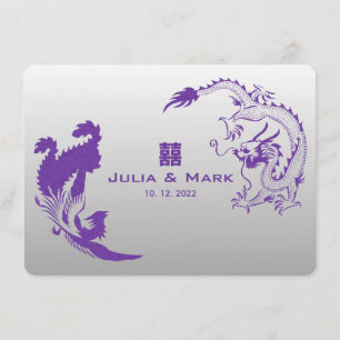 ©Royal Paars Dragon-Phoenix Chinese Wedding Kaart