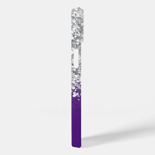 Royal Paars en Silver Glitter Glam Case-Mate iPhone Case (Achterkant / Rechts)