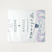 Royal Paars Faith Mini Floral Wedding Backdrop Wandkleed (Voorkant (horizontaal))