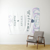 Royal Paars Faith Mini Floral Wedding Backdrop Wandkleed (In Situ (horizontaal))