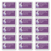 Royal Paars Floral Individual Wedding Address Sticker (Voorkant)