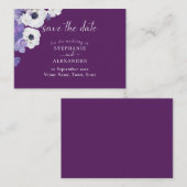 Royal Paars Floral Save the Date Informatiekaartje (Voorkant / Achterkant)