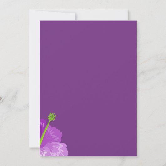 Royal Paars Floral Wedding Kaart (Achterkant)