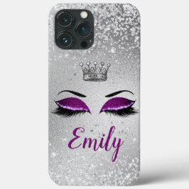 Royal Paars Glitter Eyes Monogram Case-Mate iPhone Case