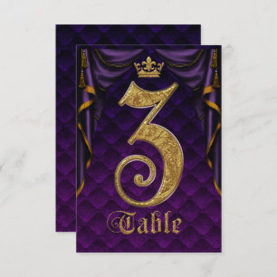 Royal Paars Gold Crown Weduwtable Number 3 Kaart