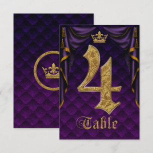 Royal Paars Gold Crown Weduwtable Number 4 Kaart