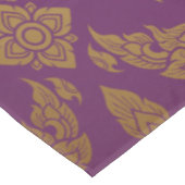 Royal Paars Gold Damask Pattern Fleur Monogram Tafelkleed (Gekanteld)