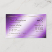 Royal Paars Gold Decor met monogram en Logo Visitekaartje (Achterkant)