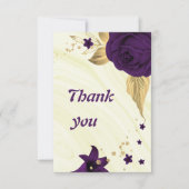 royal paars gold floral geometric bedankkaart (Voorkant)