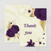 royal paars gold floral geometric bedankkaart (Voorkant / Achterkant)