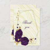 royal paars gold floral geometric bedankkaart (Voorkant / Achterkant)