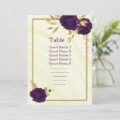 royal paars gold floral geometric sechart kaart (Staand voorkant)