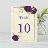 royal paars gold floral geometric table number kaart (Staand voorkant)