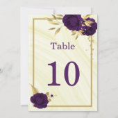royal paars gold floral geometric table number kaart (Achterkant)