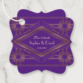 Royal Paars Gold Great Gatsby Wedding Bedankjes Labels