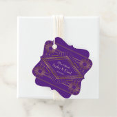 Royal Paars Gold Great Gatsby Wedding Bedankjes Labels (In situ)