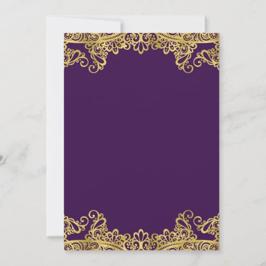 Royal Paars & Gold Lace Dirty 30 30th Birthday Kaart (Achterkant)